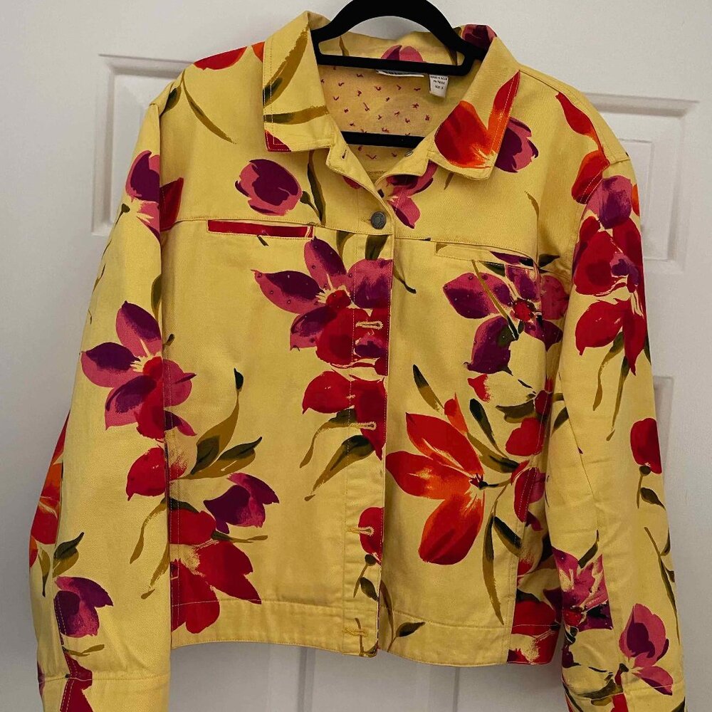 Chicos Denim jacket beautiful colors for summer - Size 3
